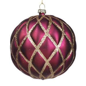 Christmas decoration - Pink Bomb with gold glitter