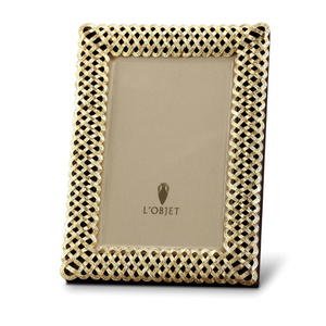 Gold-plated L'Objet Braid Photo Frame  