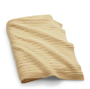 Ralph Lauren Home blanket, from the Cable (Burnished Chamois) collection