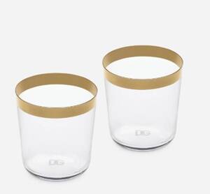 Set of 2 Dolce & Gabbana drinking glasses, DG Logo 