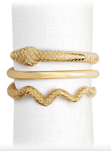 Set of four L'Objet Snake napkin rings