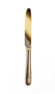 Set of six Roberto Cavalli Home dinner knives, from the Lizzard (Gold) collection