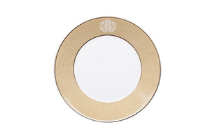 Set of six Roberto Cavalli Home soup plates, from the Lizzard (Gold) collection