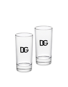 Set of two Dolce & Gabbana drinking glasses, DG Logo