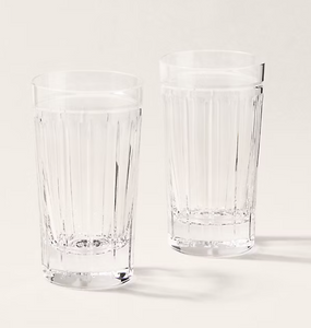 Set of two Ralph Lauren Home crystal glasses, from the Coraline Highball collection