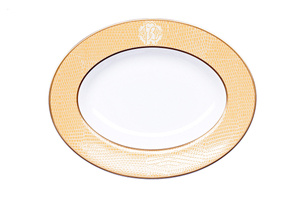 Small Platter by Roberto Cavalli Home, from the Lizzard (Gold) collection