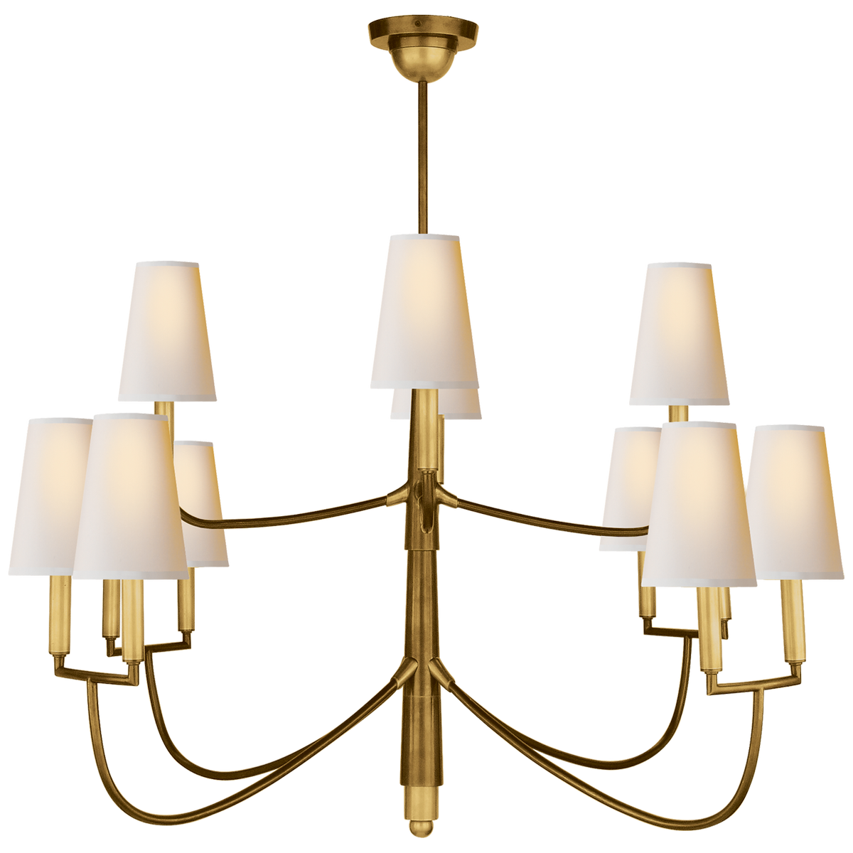 Visual Comfort Thomas OBrien Large Farlane Chandelier in Hand
