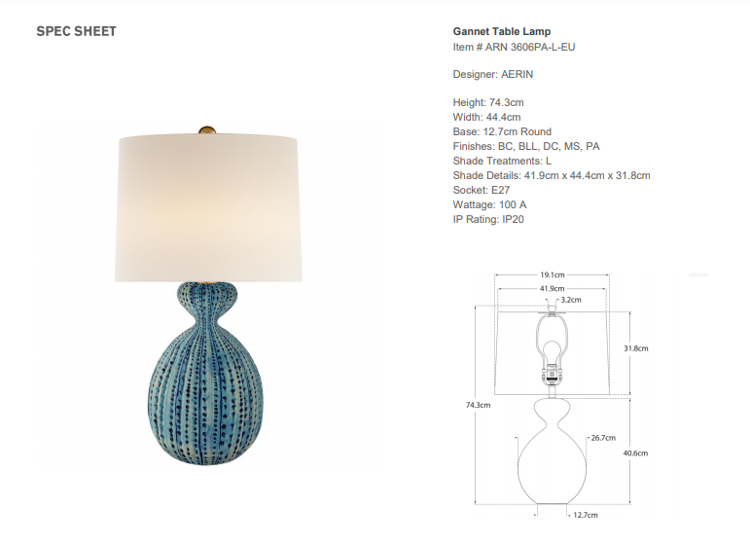 Aerin Gannet Table Lamp in Pebbled Products Lighting Table