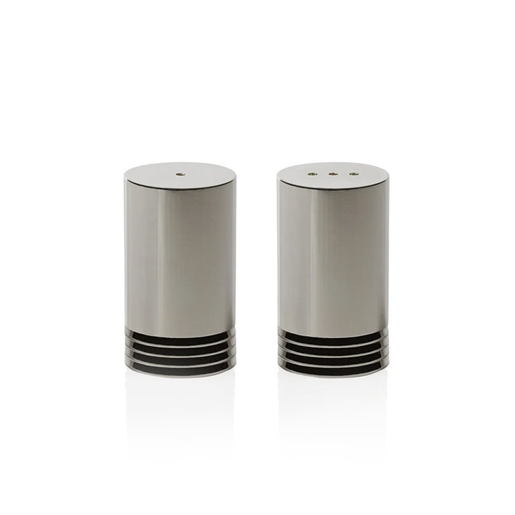 Armani Casa silver salt and pepper shakers from the Berlioz