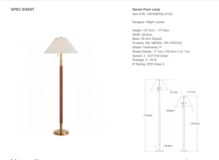 Ralph Lauren Home Garner Floor Lamp Brands \ Ralph Lauren Home