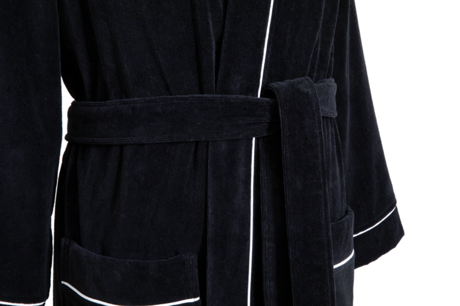 KARL LAGERFELD MONOGRAM BATHROBE, Black Men's Dressing Gown