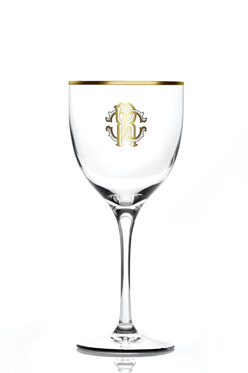 Roberto Cavalli, Monogramma Gold Set 2 Wine Glass – Induplano