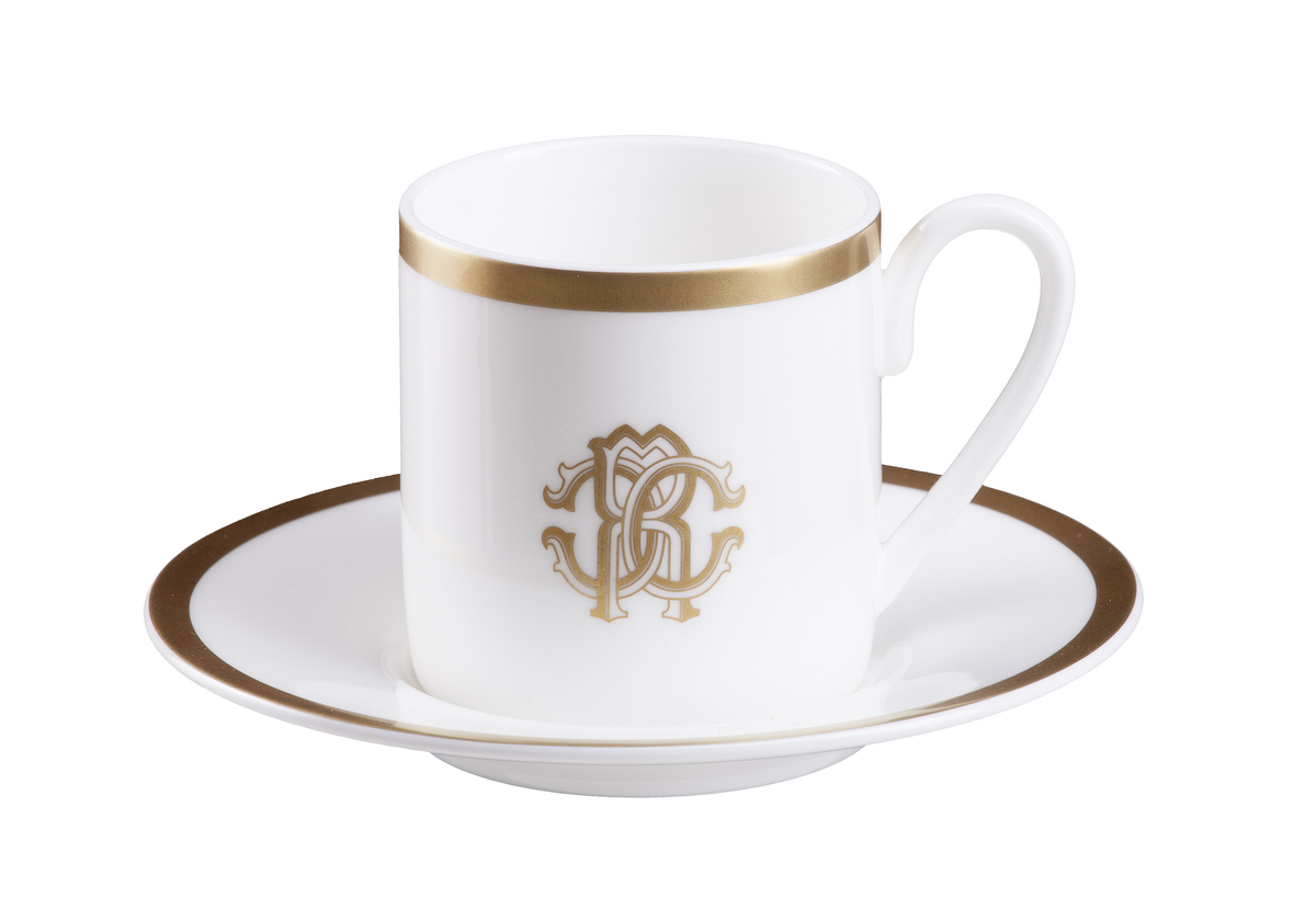 Roberto Cavalli, Monogramma Gold Set 2 Wine Glass – Induplano