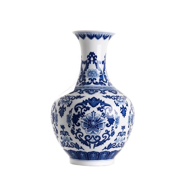 Blue White Flowers Vase