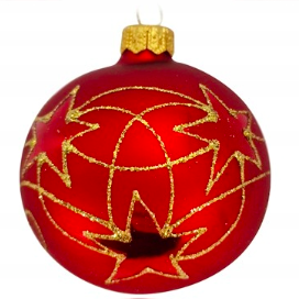 Christmas ornament- red bauble with stars