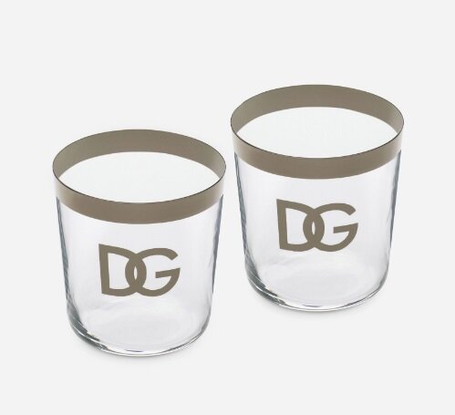 Dolce&Gabbana set of two beverage glasses, DG Logo