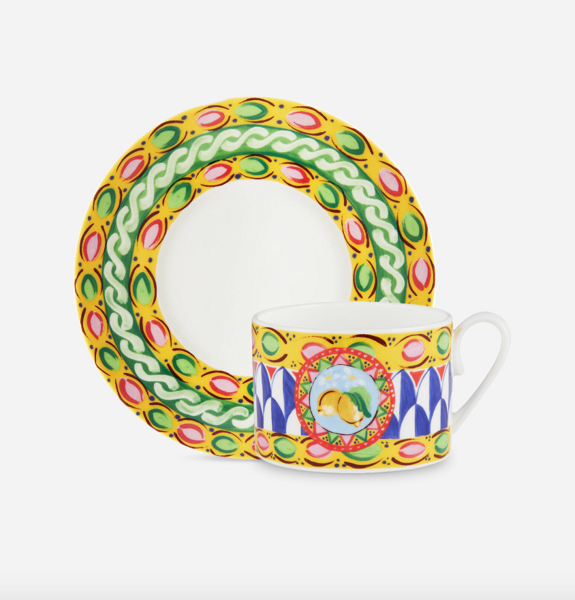 Dolce&Gabbana tea cup and saucer, Carretto Siciliano