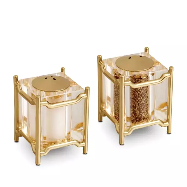 L'Objet Han Spice Jewels Gold salt and pepper shakers