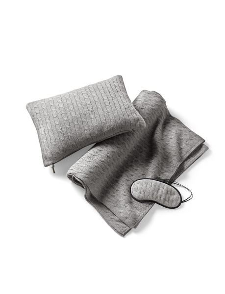 Cashmere travel blanket outlet and pillow set