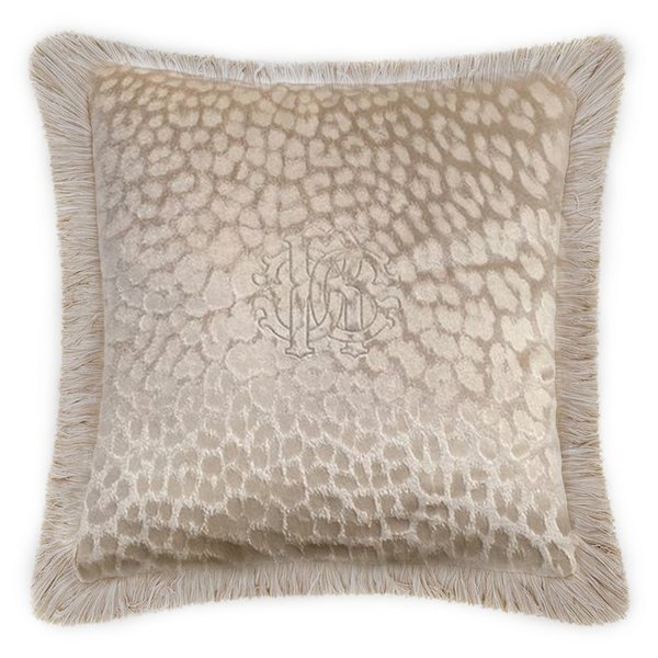 Roberto Cavalli Home Monogram Panther-Tortora decorative pillow