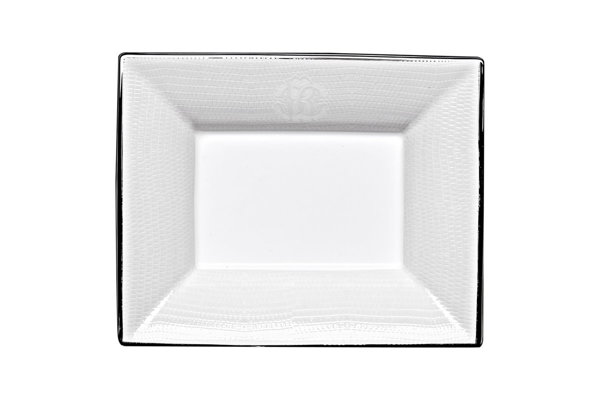 Roberto Cavalli Home rectangular tray, from the Lizzard (Platin-Large) collection