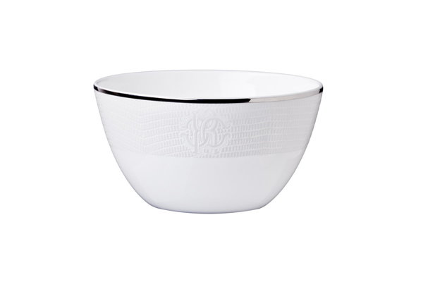 Roberto Cavalli Home rice bowl, from the Lizzard (Platin) collection