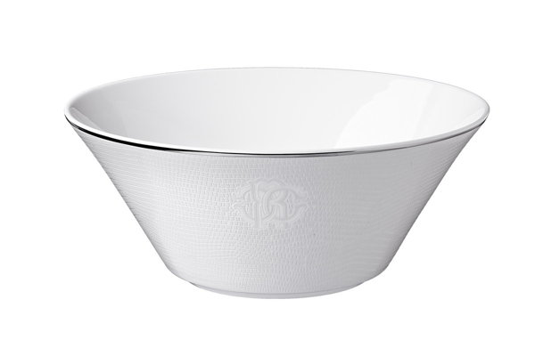 Roberto Cavalli Home salad bowl, from the Lizzard (Platin) collection