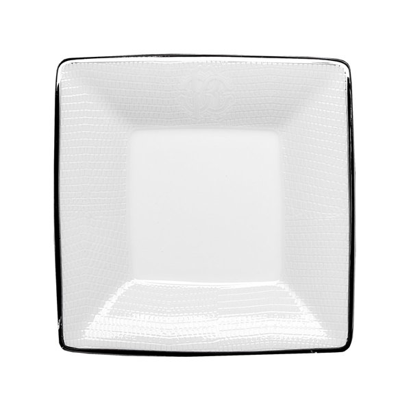 Roberto Cavalli Home square tray, from the Lizzard (Platin) collection