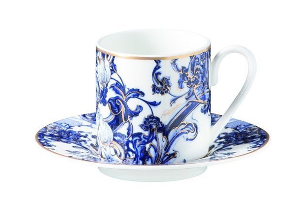 Set of six Roberto Cavalli Home coffee cups, from the Azulejos collection