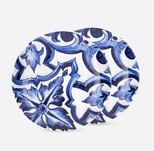 Set of two Dolce&Gabbana dessert plates, Blu Mediterraneo 