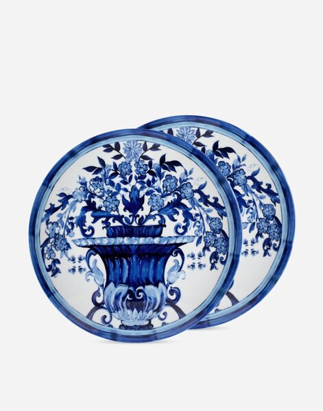 Set of two Dolce&Gabbana dinner plates, Blu Mediterraneo 