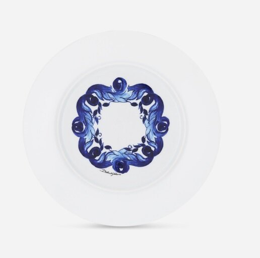 Set of two Dolce&Gabbana dinner plates, Blu Mediterraneo 