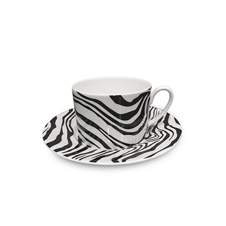 Set of two Roberto Cavalli Home tea cups, from the Zebrage collection 