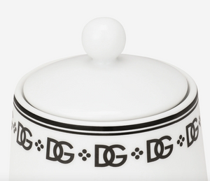 Cukiernica porcelanowa marki Dolce&Gabbana, z kolekcji DG Logo