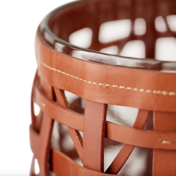 Preston Woven Leather Medium lantern by Ralph Lauren Home