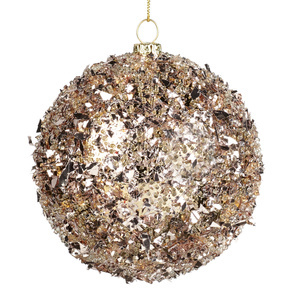 Christmas ornament- Champagne bauble with zircons