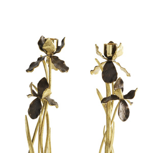 Set of two candle holders by Michael Aram, from the Black Iris collection