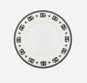 Zestaw dwóch porcelanowych filiżanek ze spodkami do espresso Dolce&Gabbana, DG Logo