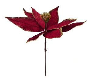 Christmas decoration - poinsettia with gold glitter