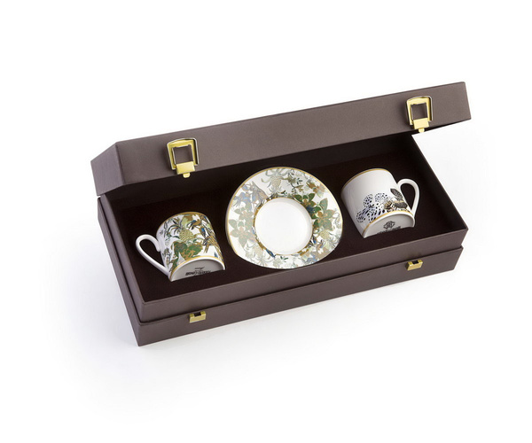 Set of two Roberto Cavalli Home coffee cups, from the Flowers collection