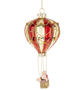 Christmas ornament - Santa Claus in a flying balloon