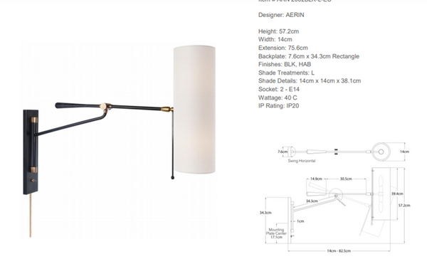 Kinkiet Aerin Frankfort marki Visual Comfort