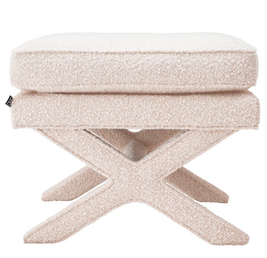 Cordoba Bouclé cream pouffe by Eichholtz