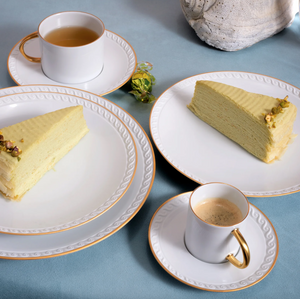 Set of two L'Objet teacups from the Neptune collection