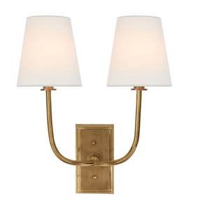 Hulton Double wall lamp by Thomas O'Brien