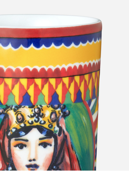Dolce&Gabbana porcelain water glass, Carretto Siciliano
