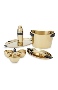 Cooler for two Ralph Lauren Home champagnes, Wyatt Navy collection