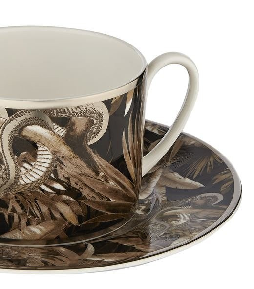 Zestaw dwóch filiżanek do herbaty Roberto Cavalli Home, z kolekcji Tropical Jungle (Black)