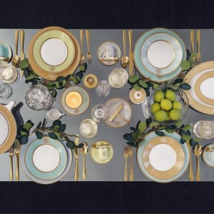 Zestaw sześciu filiżanek do herbaty Roberto Cavalli Home, z kolekcji Lizzard (Gold)