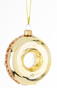 Christmas ornament - a colorful glass donut with a hole